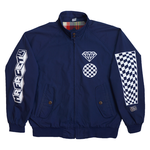 1 OF 1 UPCYCLED MR FACET "CHECKERED" GOLF JACKET NAVY