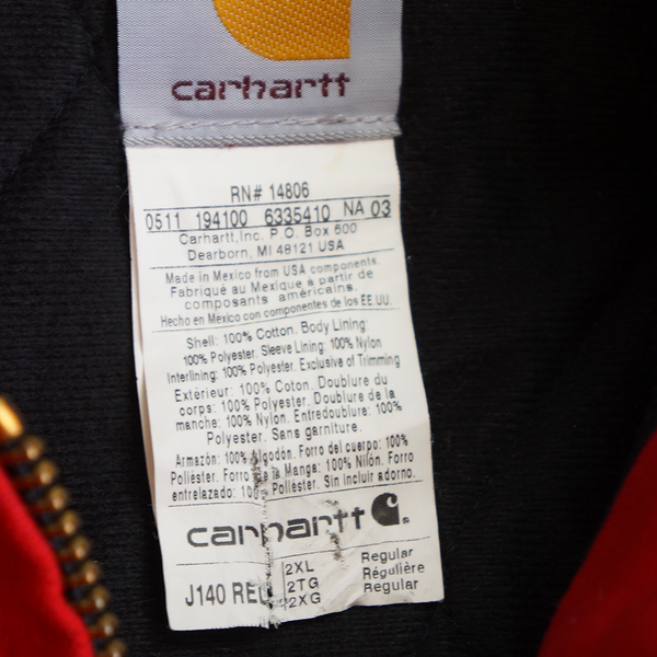 1 OF 1 UPCYCLED REFLECTIVE MR FACET "HASH BANDIT" J140 CARHARTT COAT RED