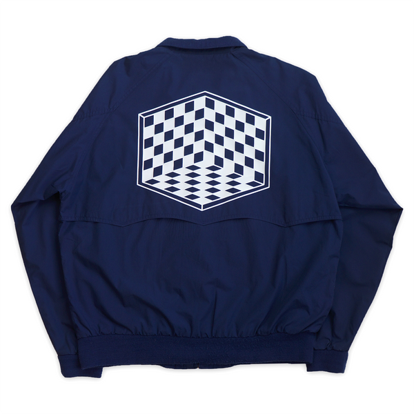 1 OF 1 UPCYCLED MR FACET "CHECKERED" GOLF JACKET NAVY