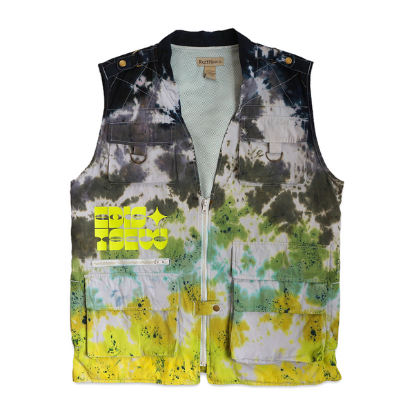 1 OF 1 VINTAGE "FOCUS ON YOUR CROPS" TIE DYE FEST VEST